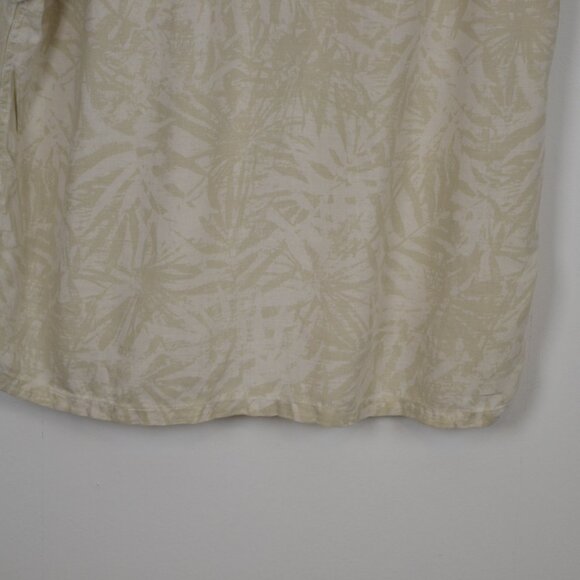 Tasso Elba Silk Linen Blend Palm Leaves Button Down Mens XL 1 Pocket Shirt - Picture 5 of 9